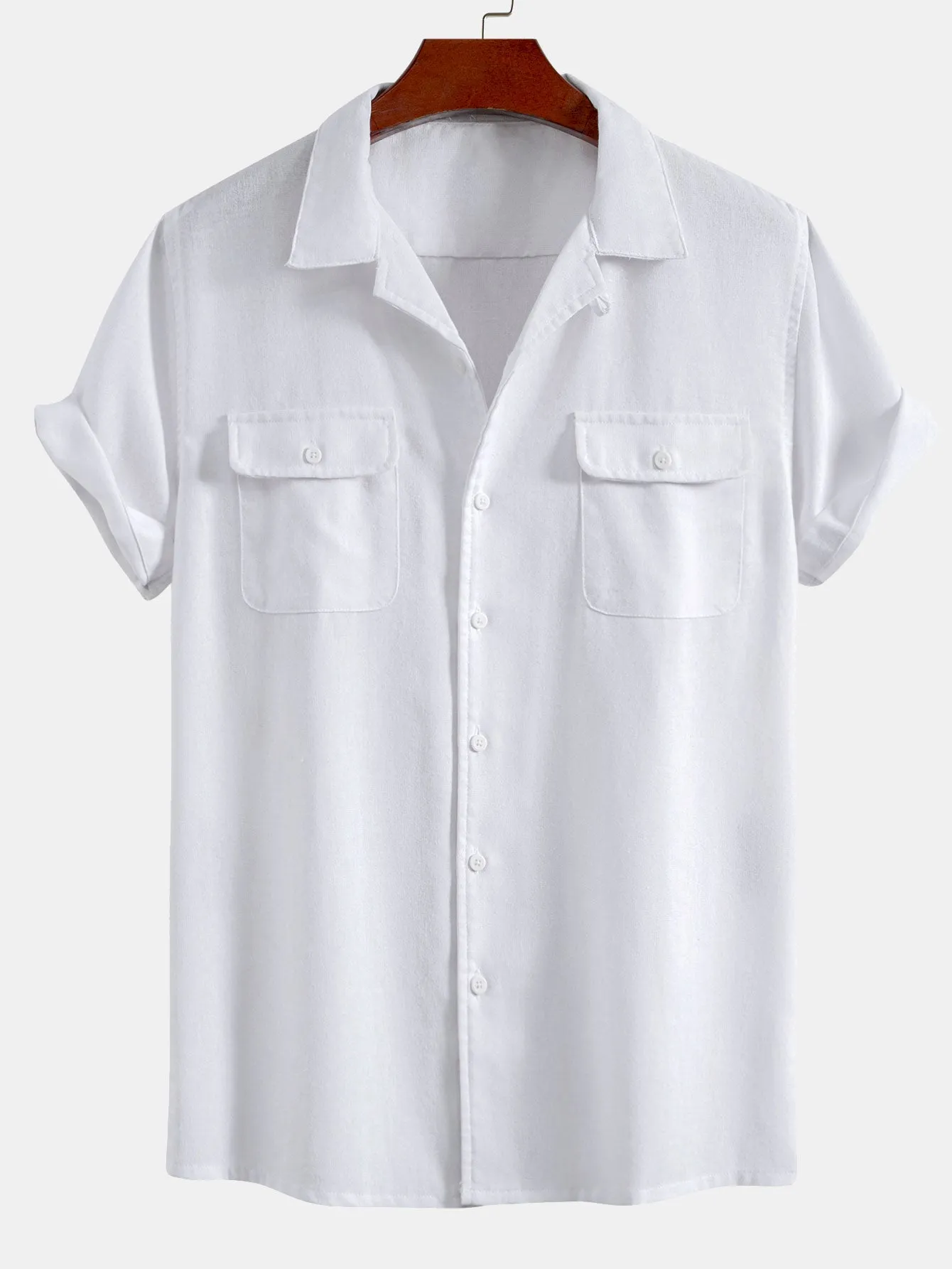 Linen Cuban Shirt With Pockets sold by Hoooyi product image thumbnail 3