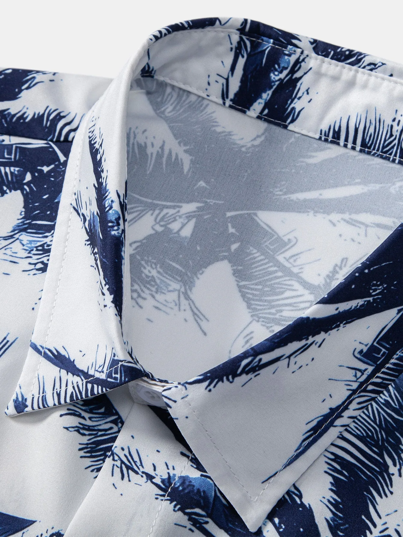 Palm Tree Print Button Up Shirt & Man Mid Length Drawstring Swim Shorts sold by Hoooyi product image thumbnail 5