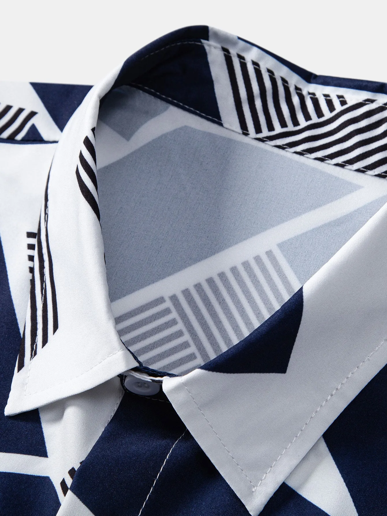 Color Block Geometry Print Button Up Shirt sold by Hoooyi product image thumbnail 5