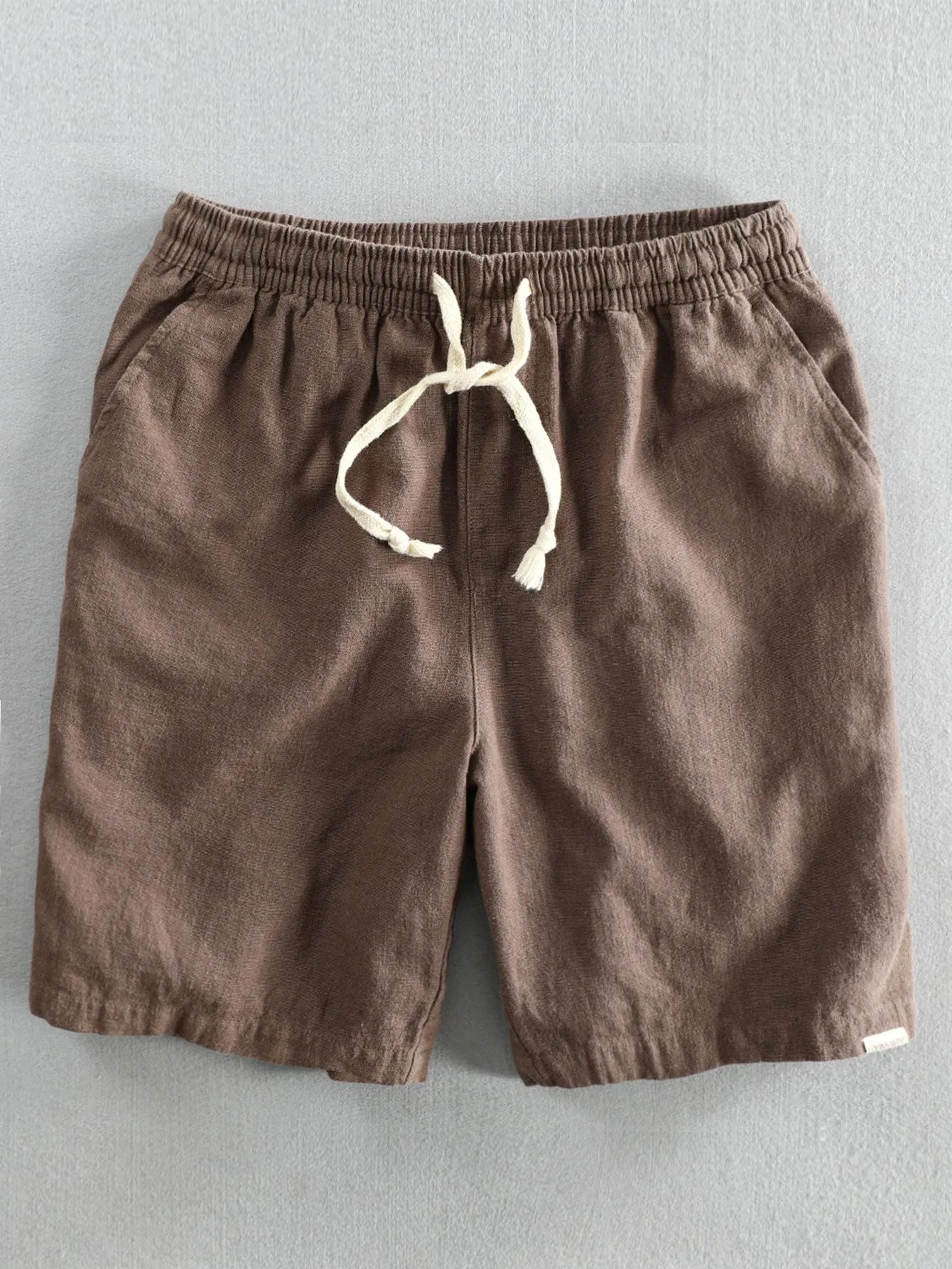 Floral Jacquard Textured Cuban Shirt & Linen Cotton Blend Drawstring Shorts sold by Hoooyi product image thumbnail 5