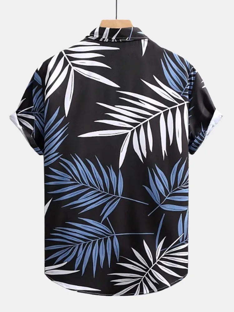 Tropical Leaves Print Button Up Shirt & Swim Shorts sold by Hoooyi product image thumbnail 4
