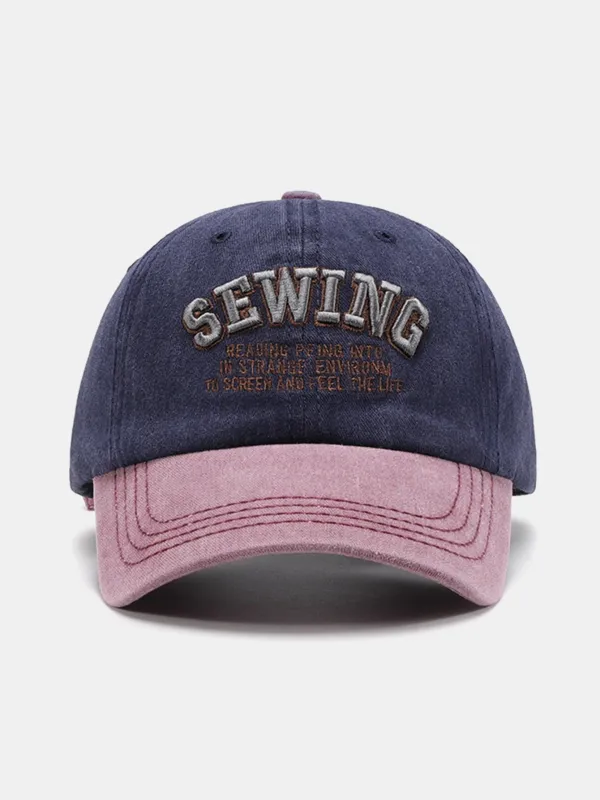 Sewing Slogan Embroidery Washed Baseball Cap sold by Hoooyi
