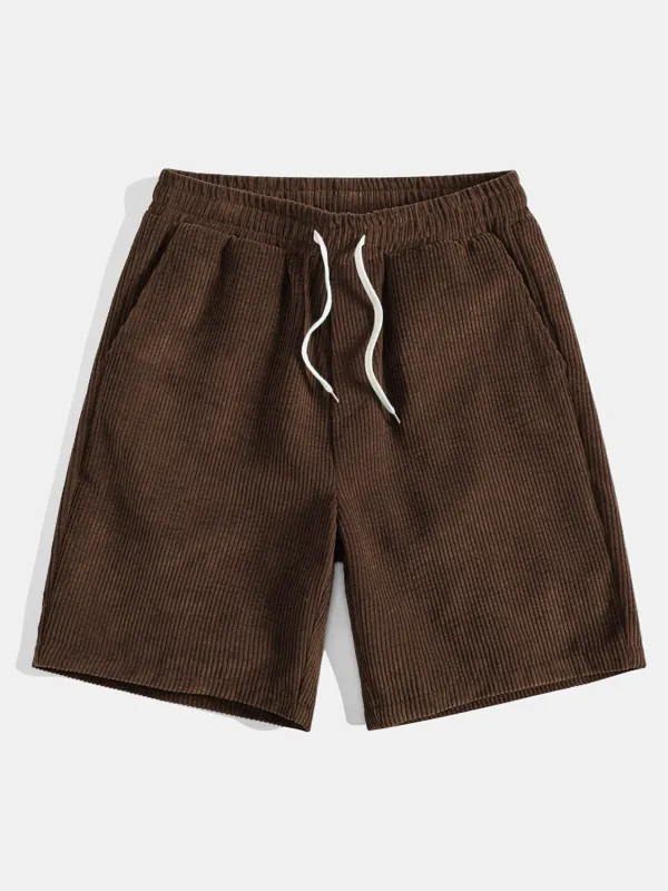 9" Drawstring Corduroy Shorts made by Hoooyi