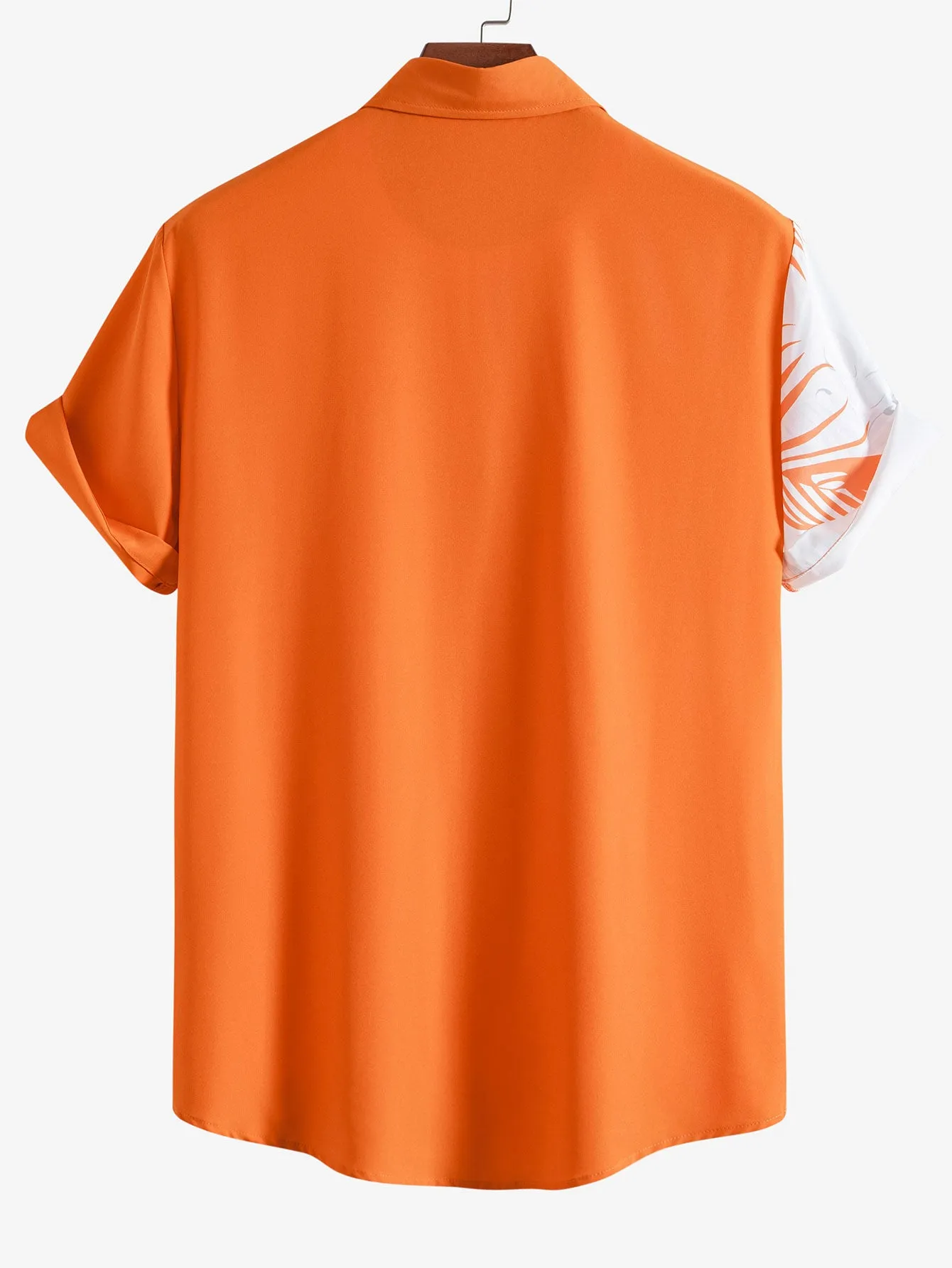 Leaf Print Patchwork Button Up Shirt & Swim Shorts sold by Hoooyi product image thumbnail 4