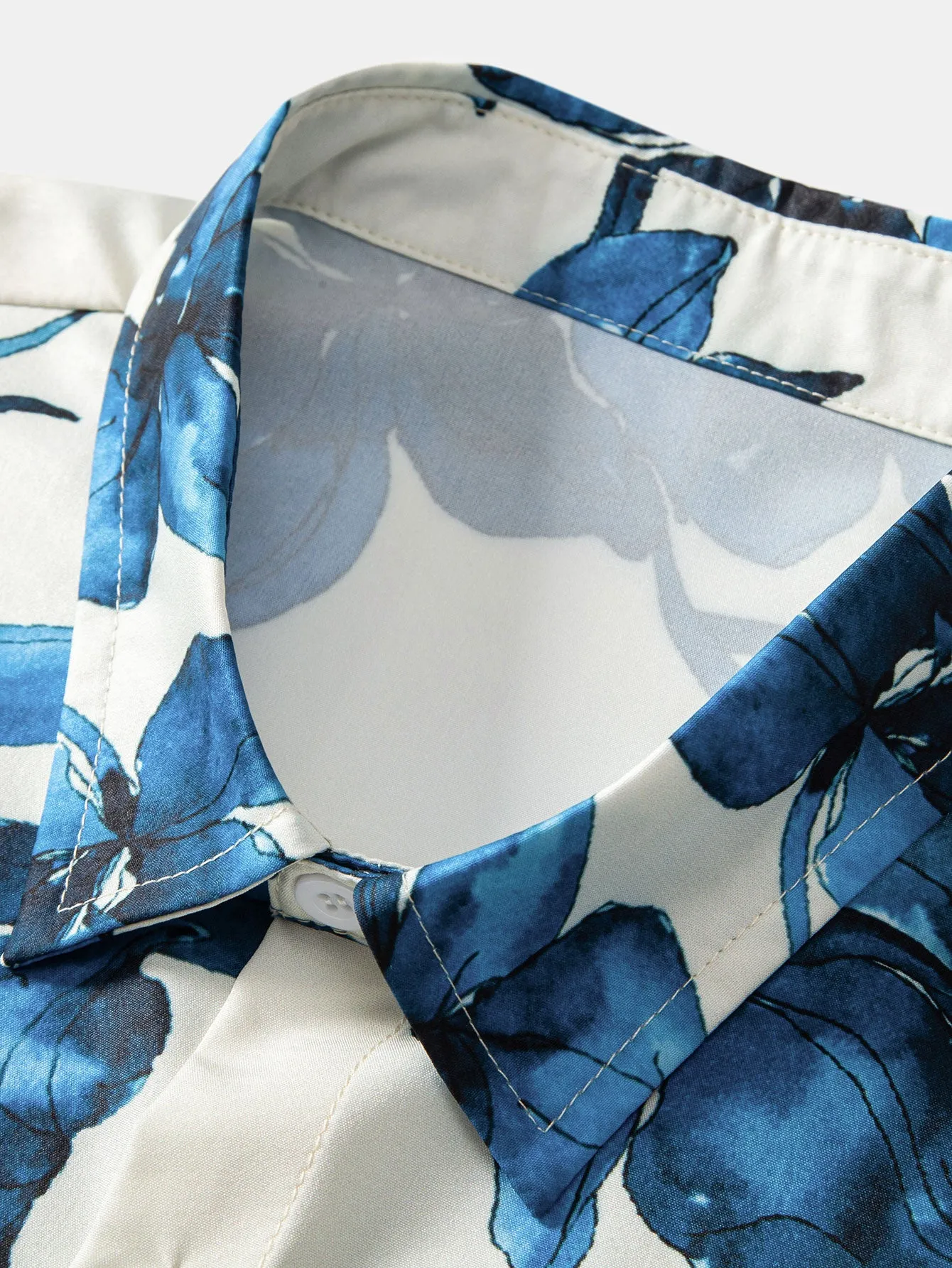 Ink Floral Print Button Up Shirt sold by Hoooyi product image thumbnail 3