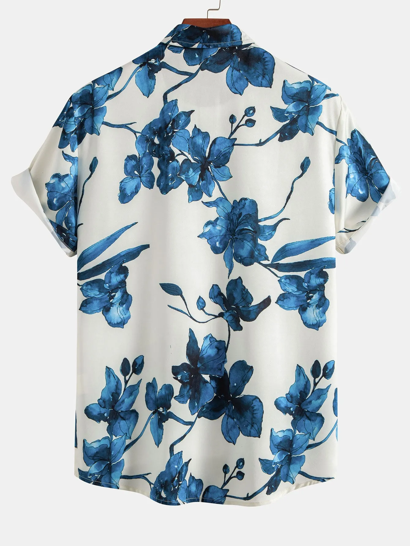 Ink Floral Print Button Up Shirt sold by Hoooyi product image thumbnail 2