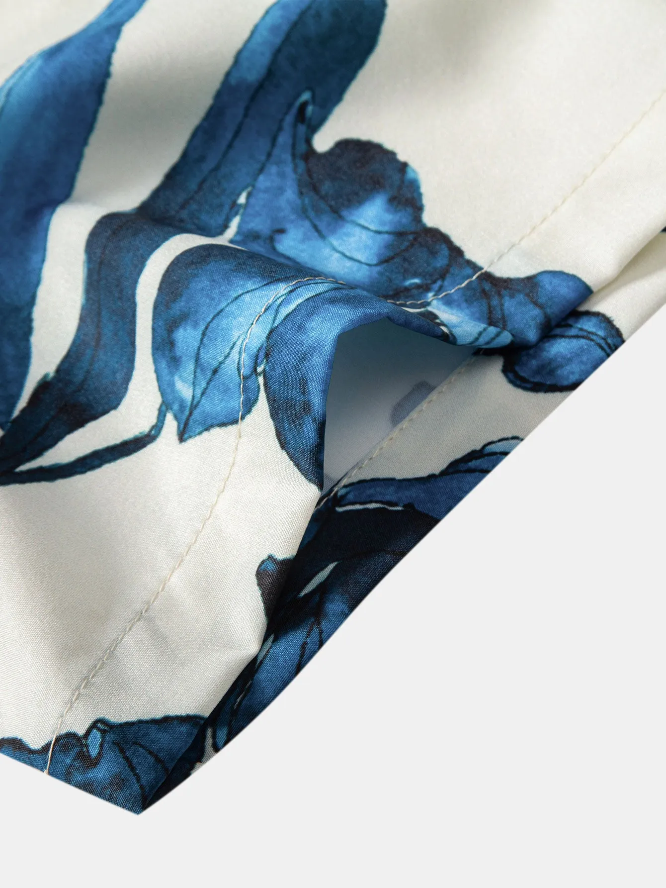 Ink Floral Print Button Up Shirt sold by Hoooyi product image thumbnail 4