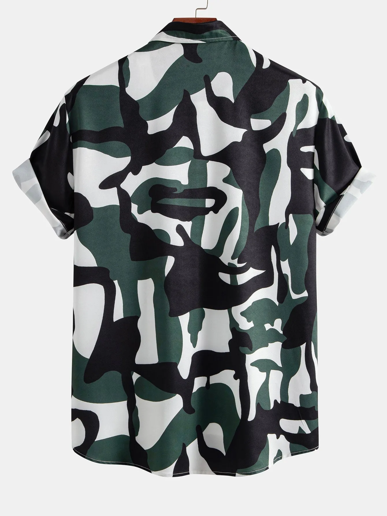 Colorblock Print Button Up Shirt sold by Hoooyi product image thumbnail 2