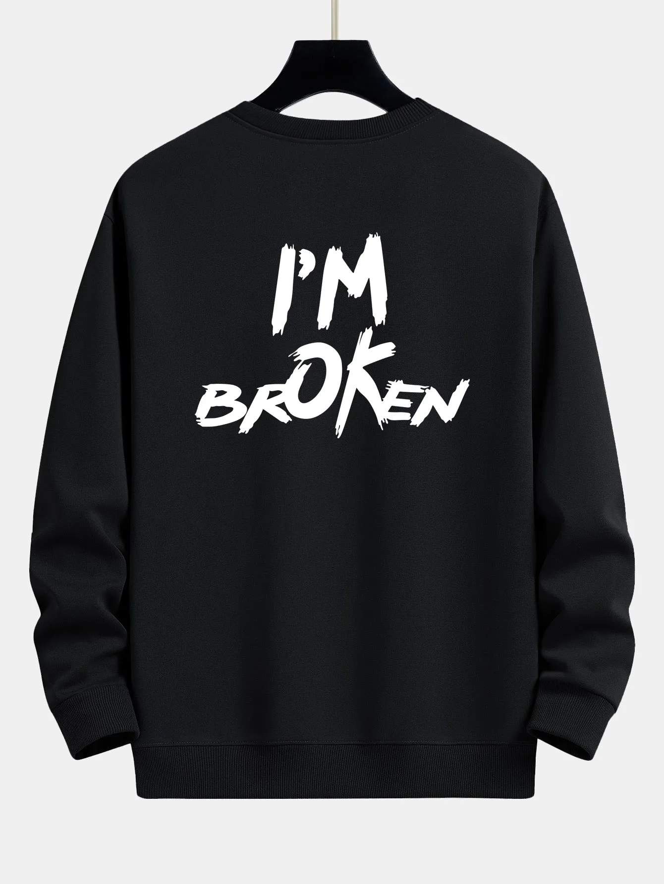 I'm Broken Front And Back Print Relax Fit Sweatshirt sold by Hoooyi product image thumbnail 4