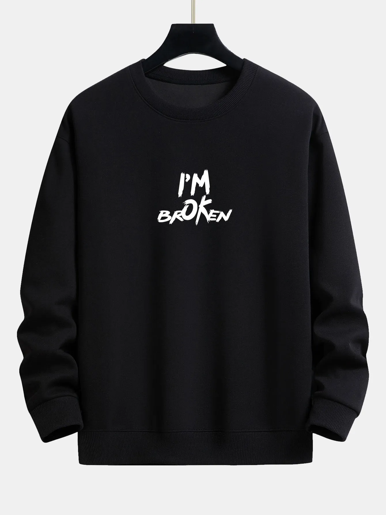 I'm Broken Front And Back Print Relax Fit Sweatshirt sold by Hoooyi product image thumbnail 3