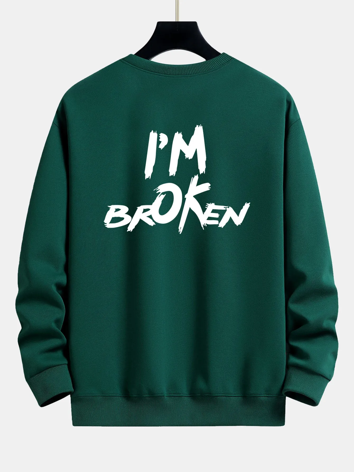 I'm Broken Front And Back Print Relax Fit Sweatshirt sold by Hoooyi product image thumbnail 2