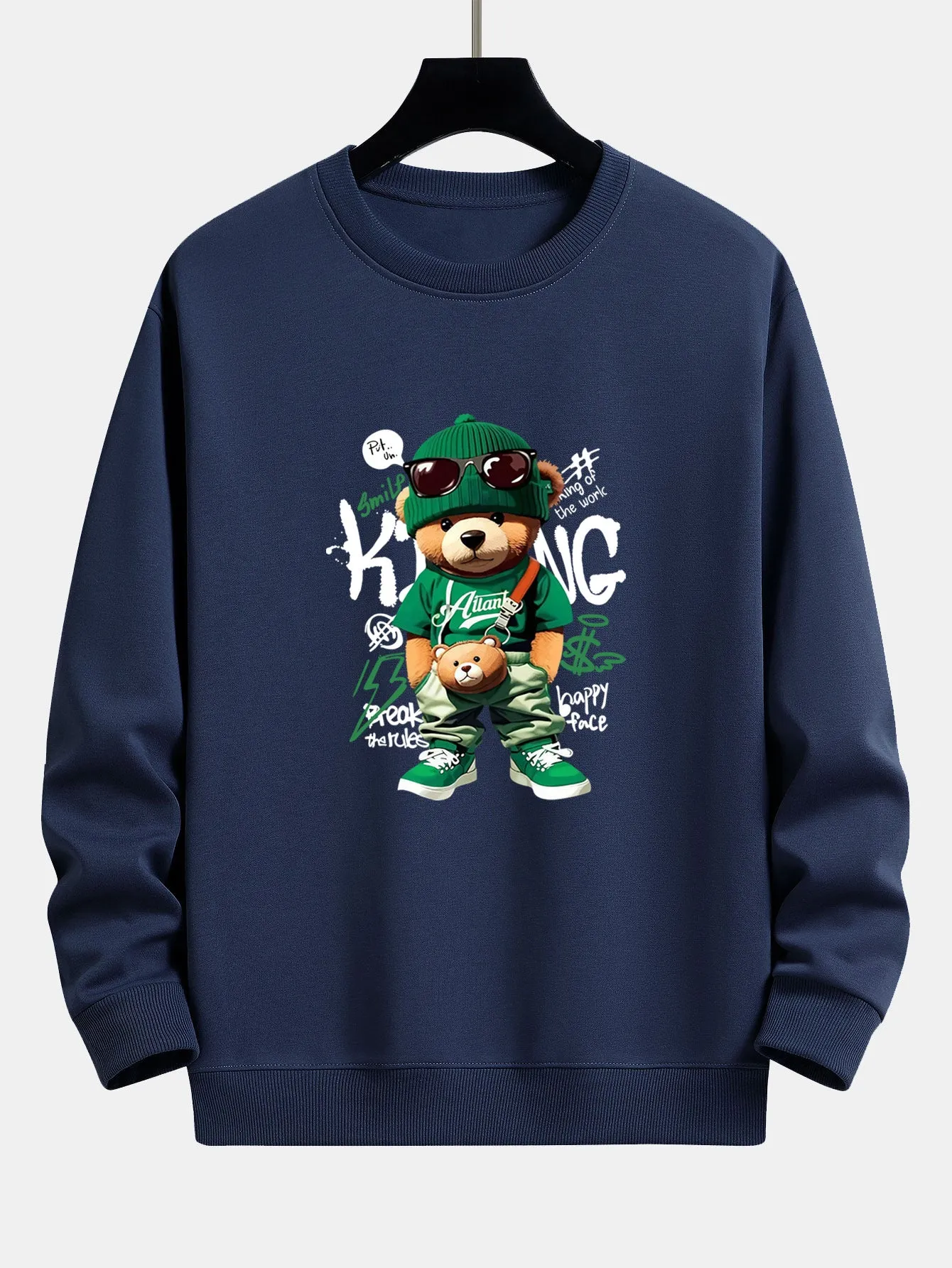 Graffiti Bear Print Relax Fit Sweatshirt sold by Hoooyi product image thumbnail 4