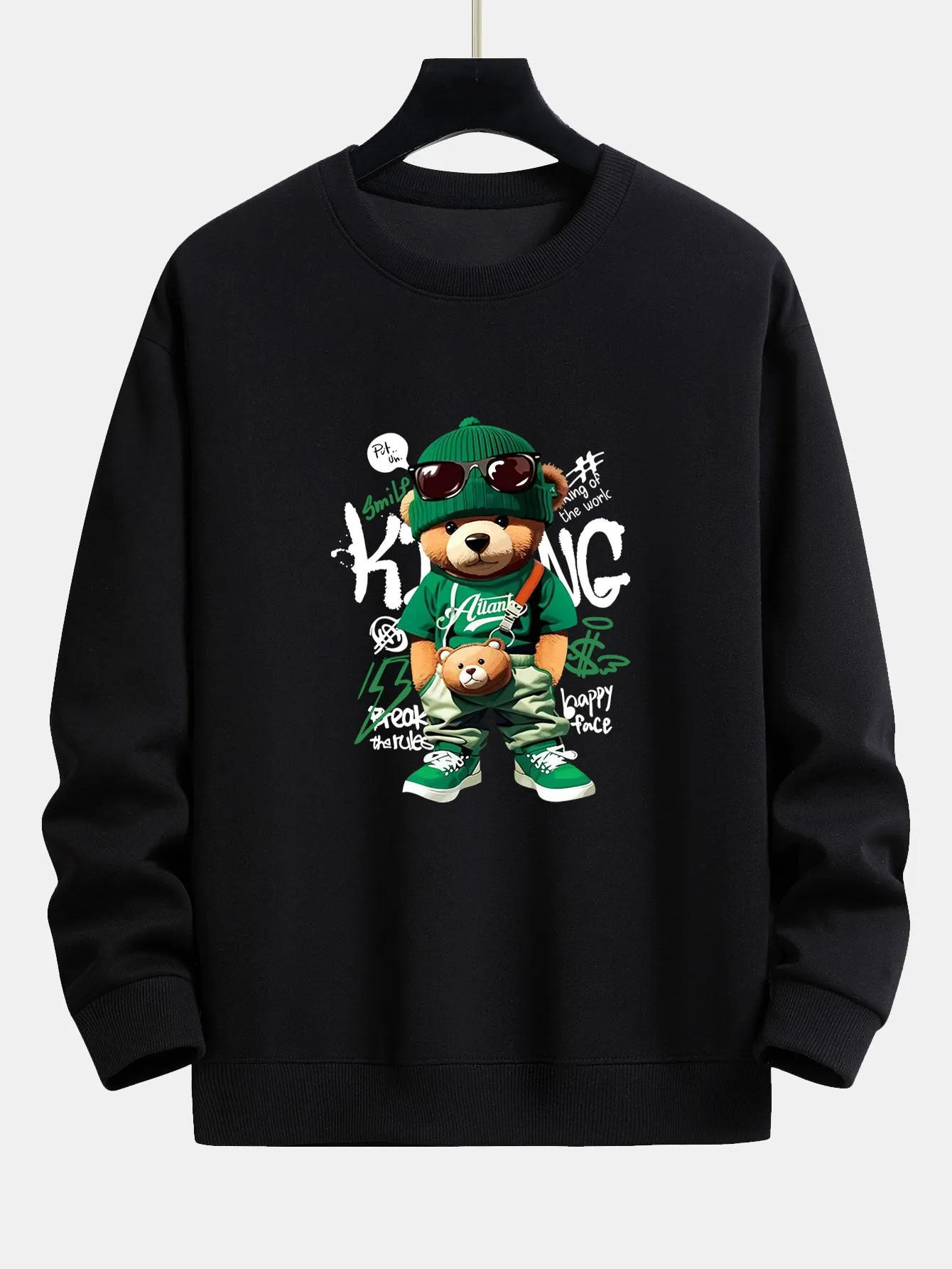 Graffiti Bear Print Relax Fit Sweatshirt sold by Hoooyi product image thumbnail 2