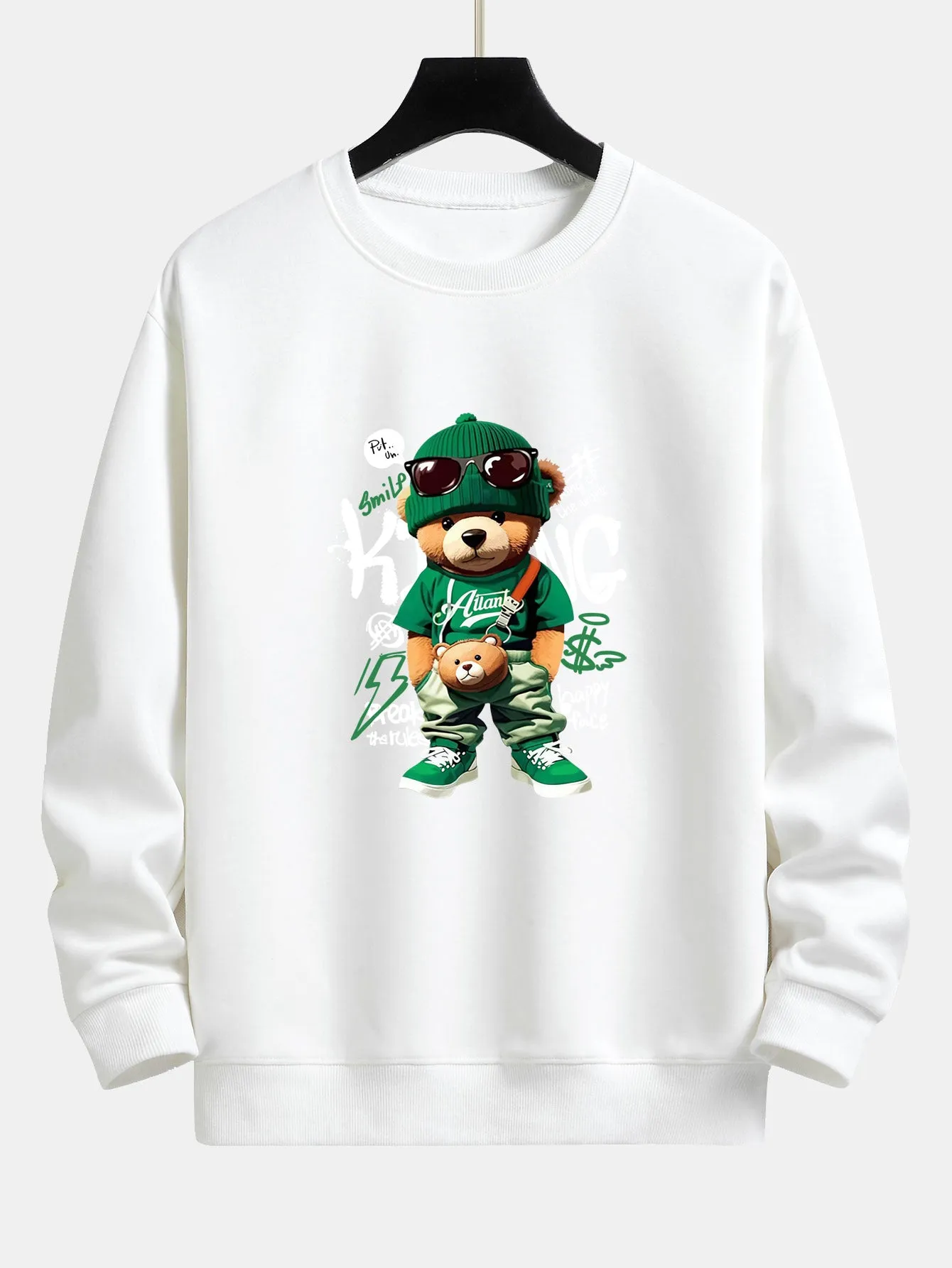 Graffiti Bear Print Relax Fit Sweatshirt sold by Hoooyi product image thumbnail 5
