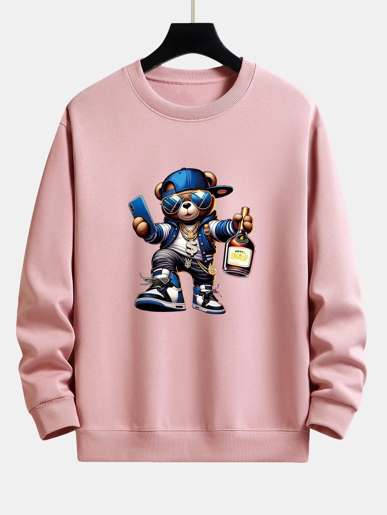 Hip Hop Bear Print Relax Fit Sweatshirt sold by Hoooyi product image thumbnail 2