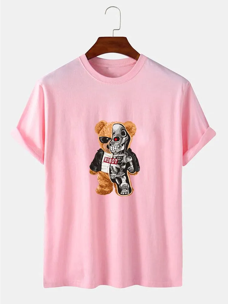 Mechanical Bear Print T-Shirt sold by Hoooyi product image thumbnail 5