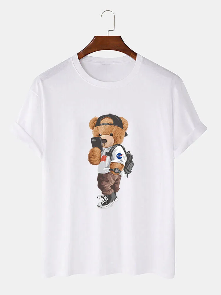 Selfie Bear Print T-Shirt sold by Hoooyi product image thumbnail 2
