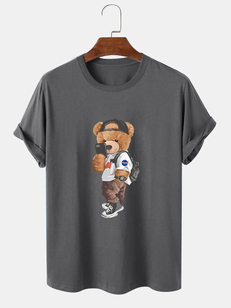 Selfie Bear Print T-Shirt sold by Hoooyi product image thumbnail 5