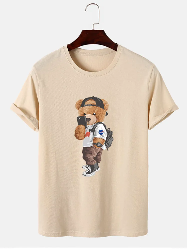 Selfie Bear Print T-Shirt sold by Hoooyi product image thumbnail 3