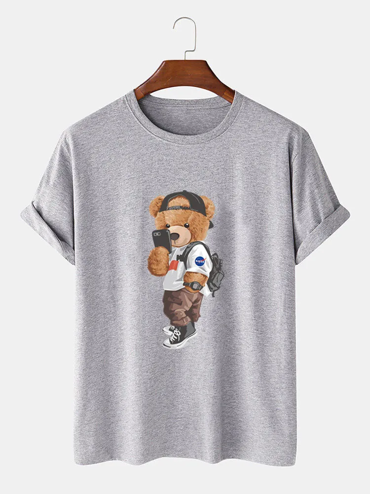 Selfie Bear Print T-Shirt sold by Hoooyi product image thumbnail 4