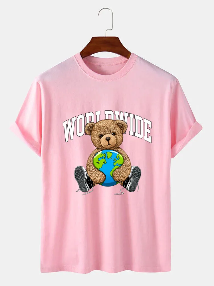 Worldwide Bear Print T-Shirt sold by Hoooyi product image thumbnail 2