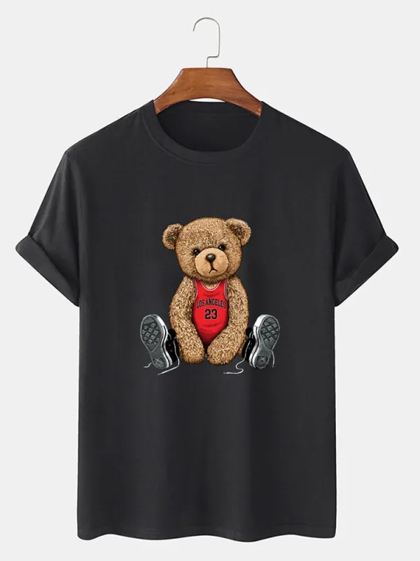 Los Angeles Bear Print T-Shirt sold by Hoooyi