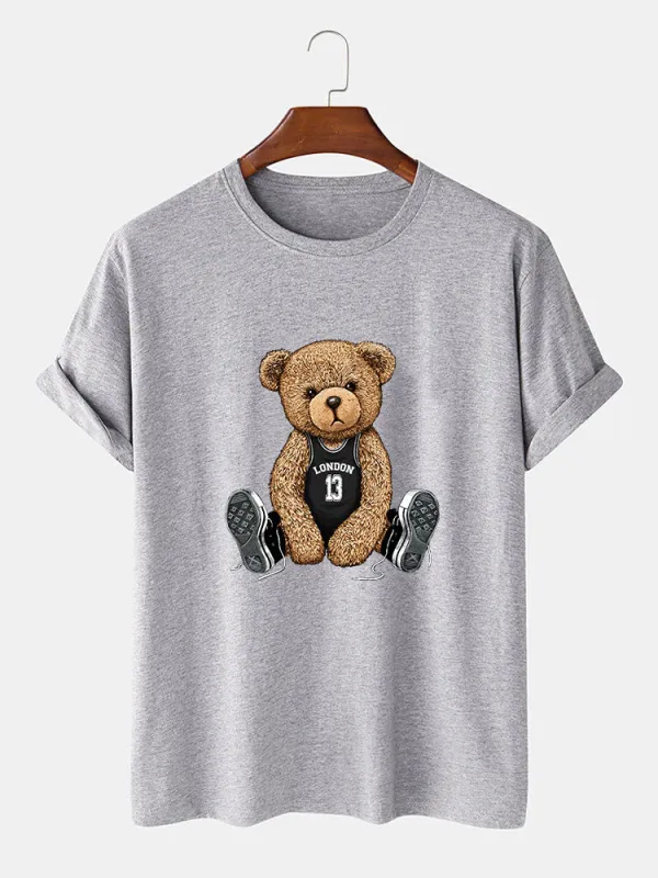 London Bear Print T-Shirt sold by Hoooyi