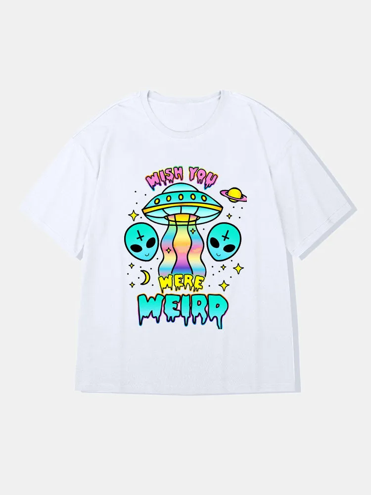 Funny Alien Graphic Cotton T-Shirts sold by Hoooyi product image thumbnail 2