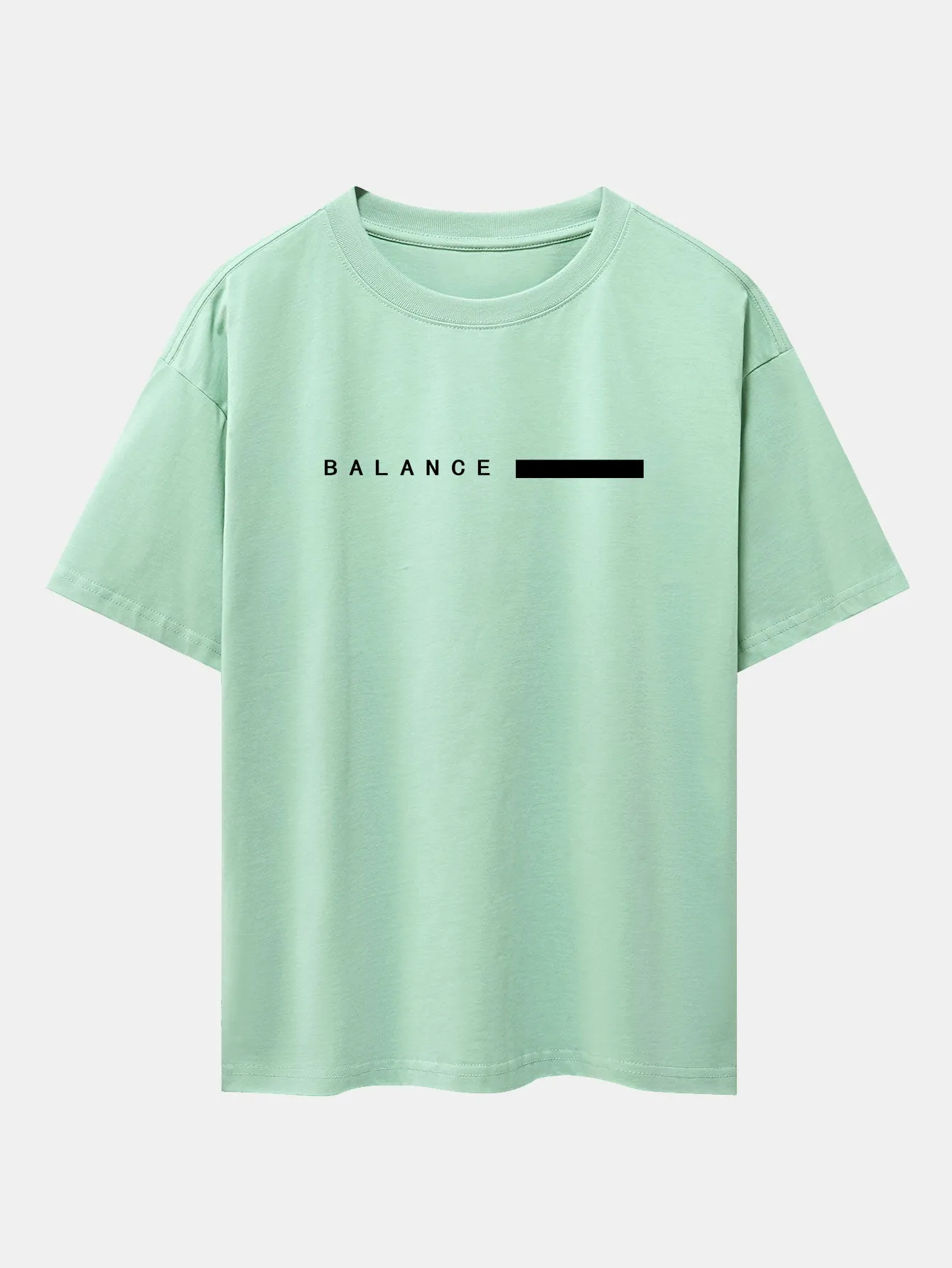 Balance Stripe Print Drop Shoulder Oversize T-Shirt sold by Hoooyi product image thumbnail 2