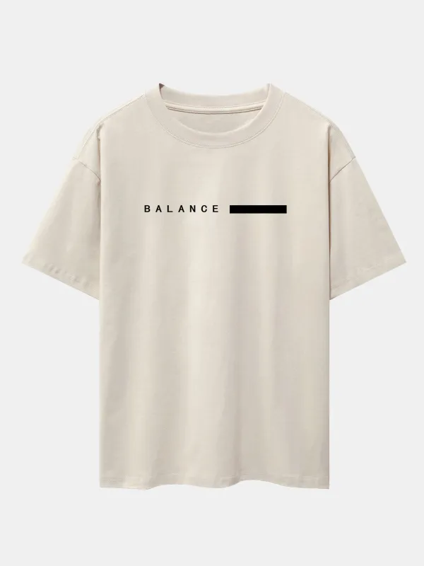 Balance Stripe Print Drop Shoulder Oversize T-Shirt sold by Hoooyi