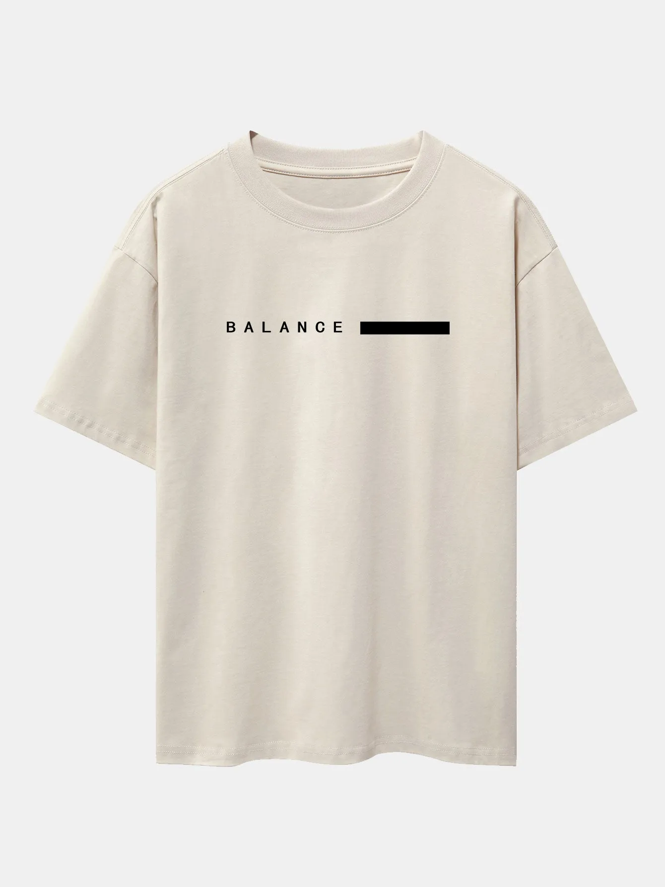 Balance Stripe Print Drop Shoulder Oversize T-Shirt sold by Hoooyi