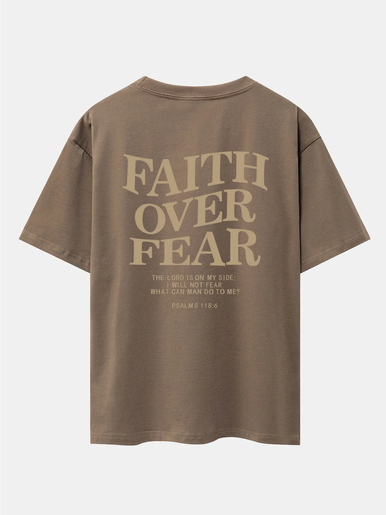 Faith Over Fear Print Drop Shoulder Oversize T-Shirt sold by Hoooyi product image thumbnail 5