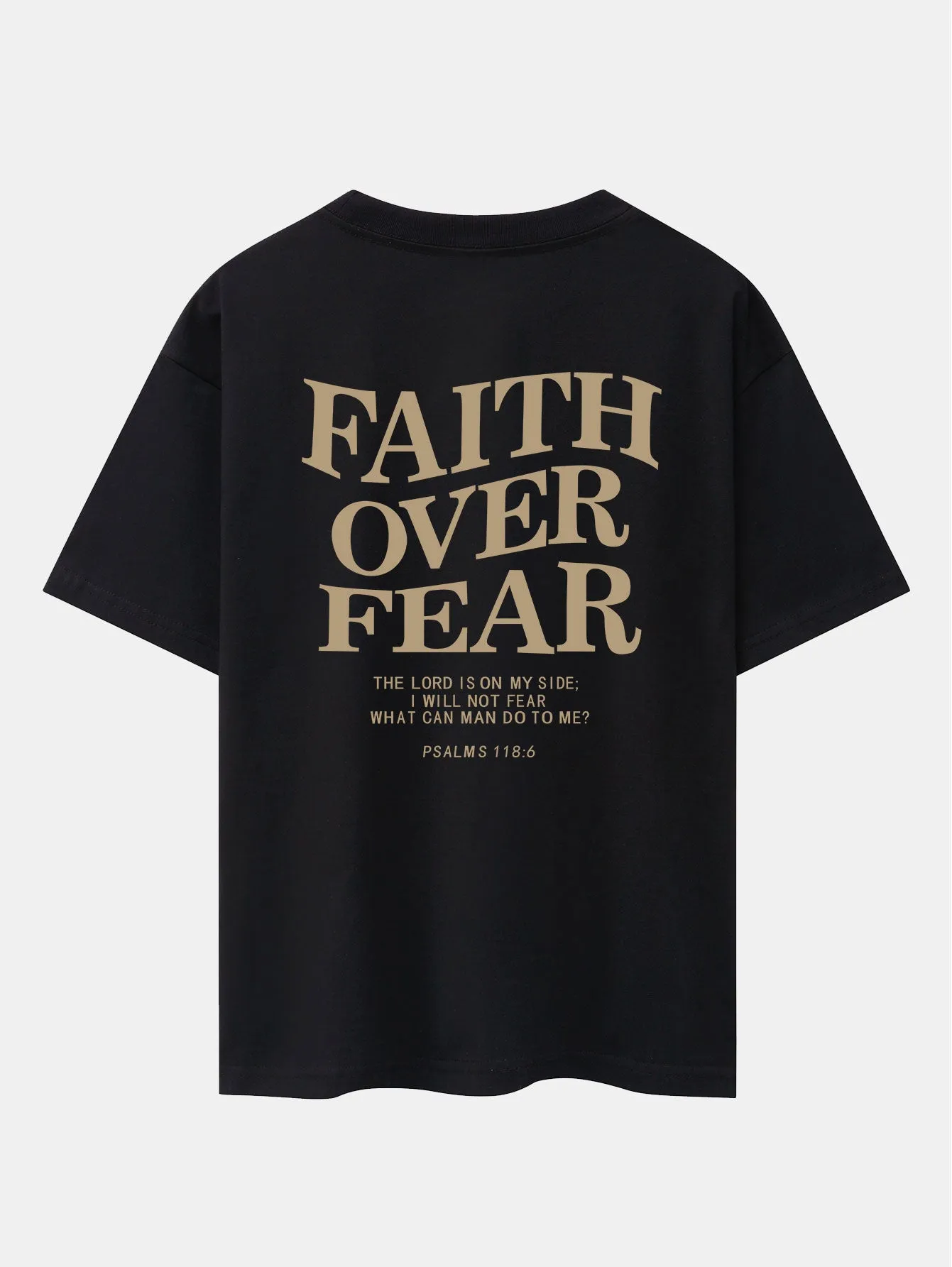Faith Over Fear Print Drop Shoulder Oversize T-Shirt sold by Hoooyi