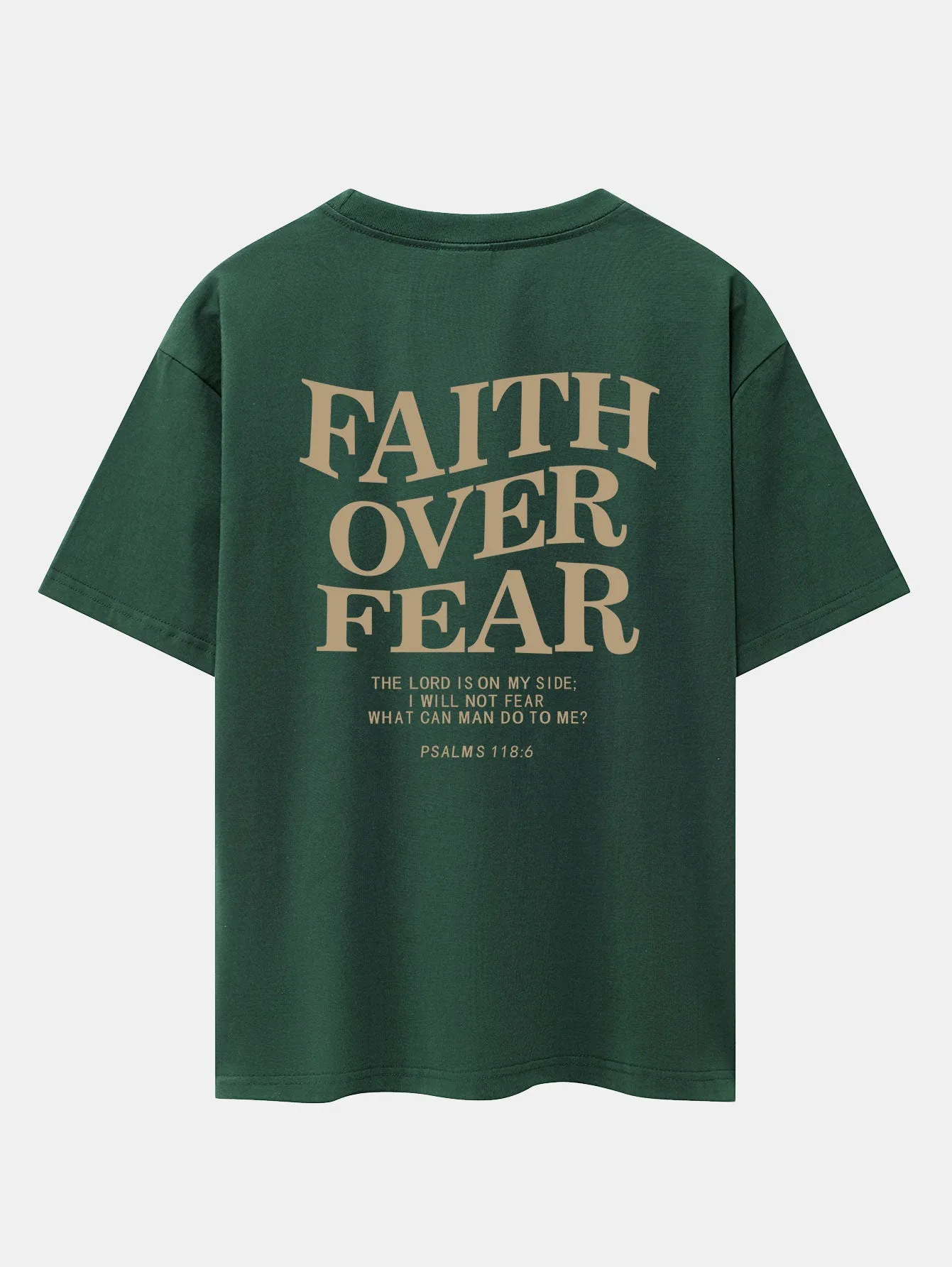 Faith Over Fear Print Drop Shoulder Oversize T-Shirt sold by Hoooyi product image thumbnail 3