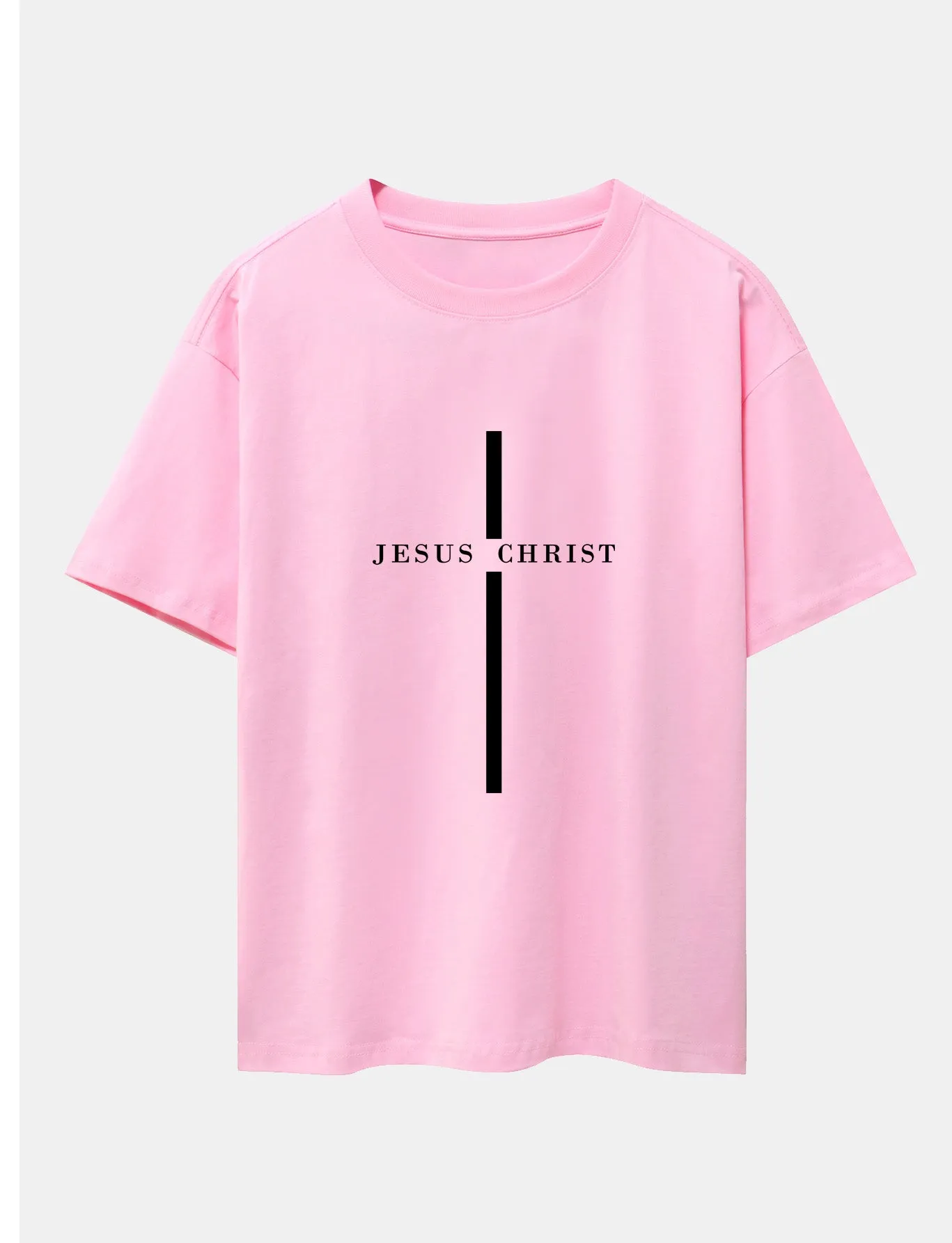 Jesus Christ Stripe Print Drop Shoulder Oversize T-Shirt sold by Hoooyi product image thumbnail 5