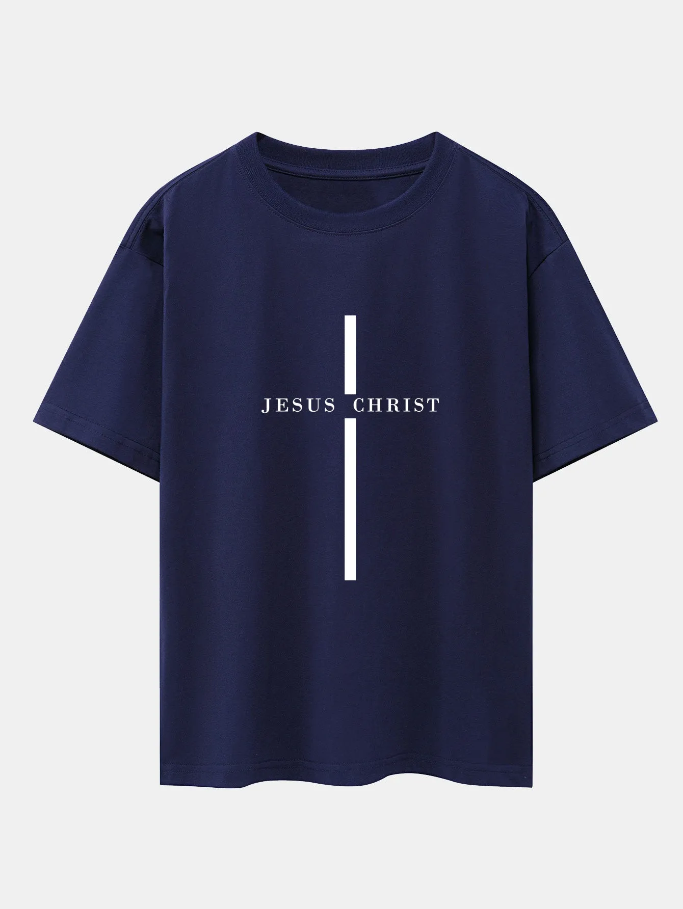 Jesus Christ Stripe Print Drop Shoulder Oversize T-Shirt sold by Hoooyi product image thumbnail 4