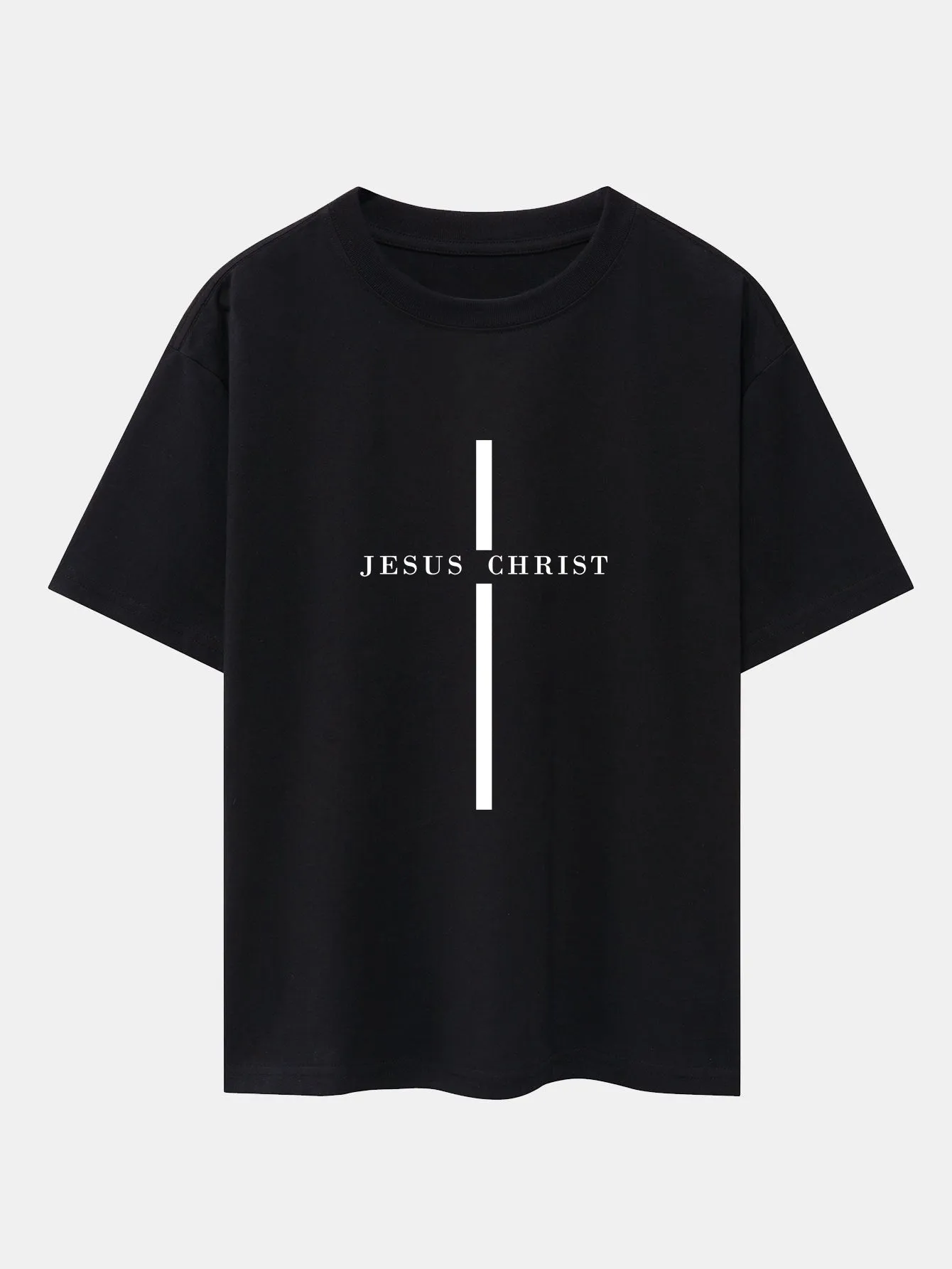 Jesus Christ Stripe Print Drop Shoulder Oversize T-Shirt sold by Hoooyi product image thumbnail 2