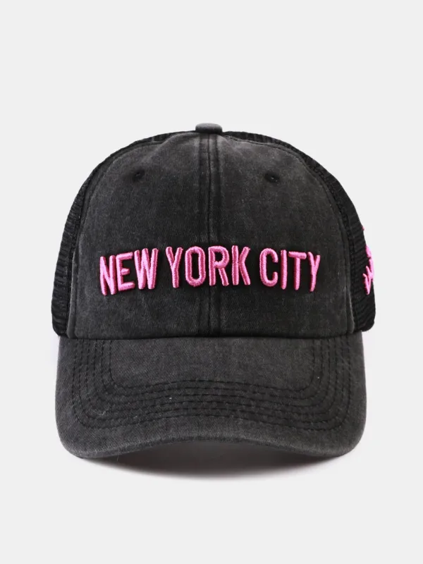 New York Embroidery Mesh Cotton Baseball Cap sold by Hoooyi