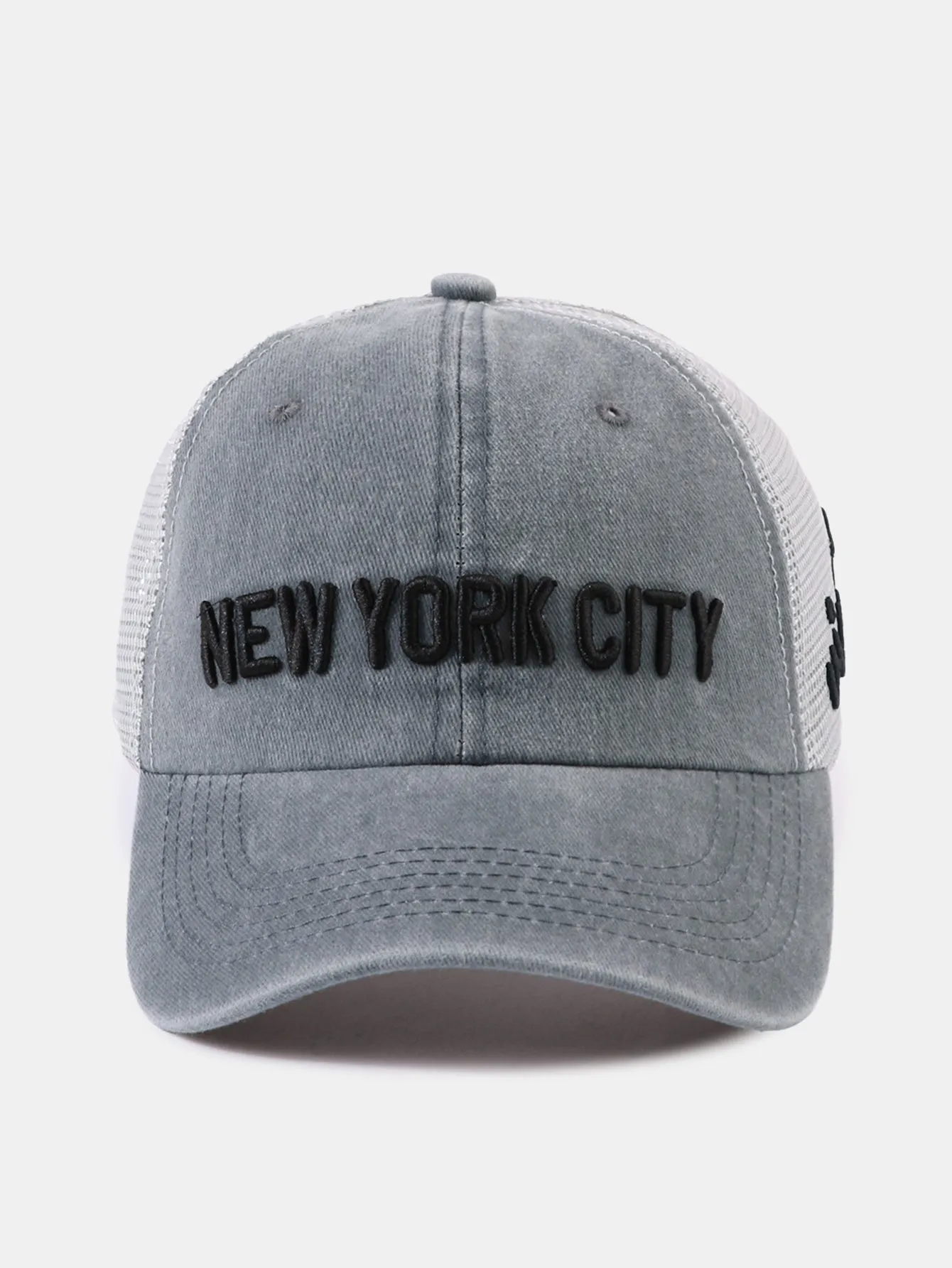New York Embroidery Mesh Cotton Baseball Cap sold by Hoooyi product image thumbnail 2