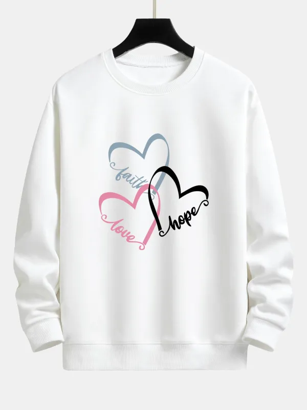 Heart Slogan Print Relax Fit Sweatshirt sold by Hoooyi