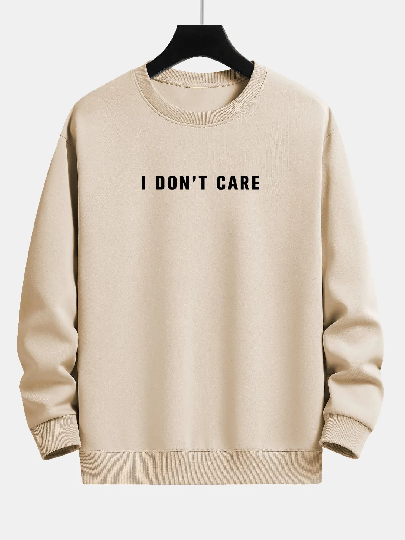 I Don't Care Print Relax Fit Sweatshirt sold by Hoooyi product image thumbnail 3