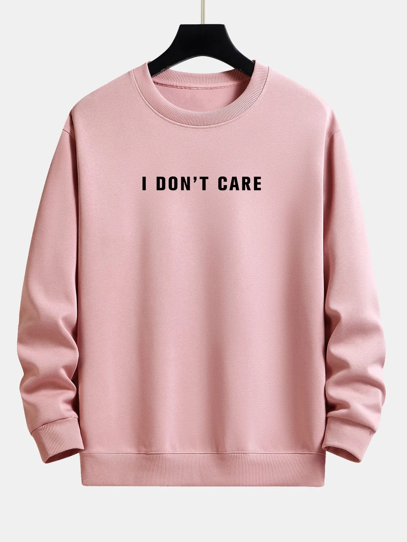 I Don't Care Print Relax Fit Sweatshirt sold by Hoooyi product image thumbnail 4