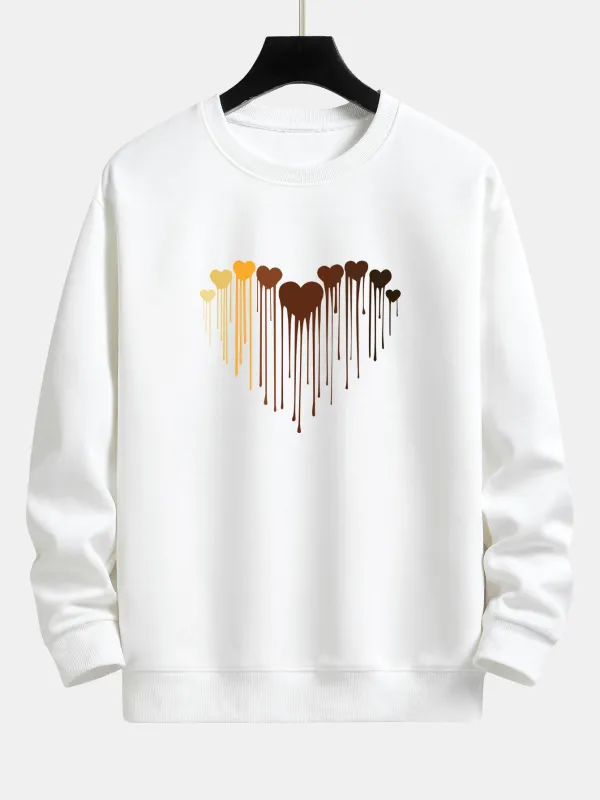 Dissolving Heart Print Relax Fit Sweatshirt sold by Hoooyi