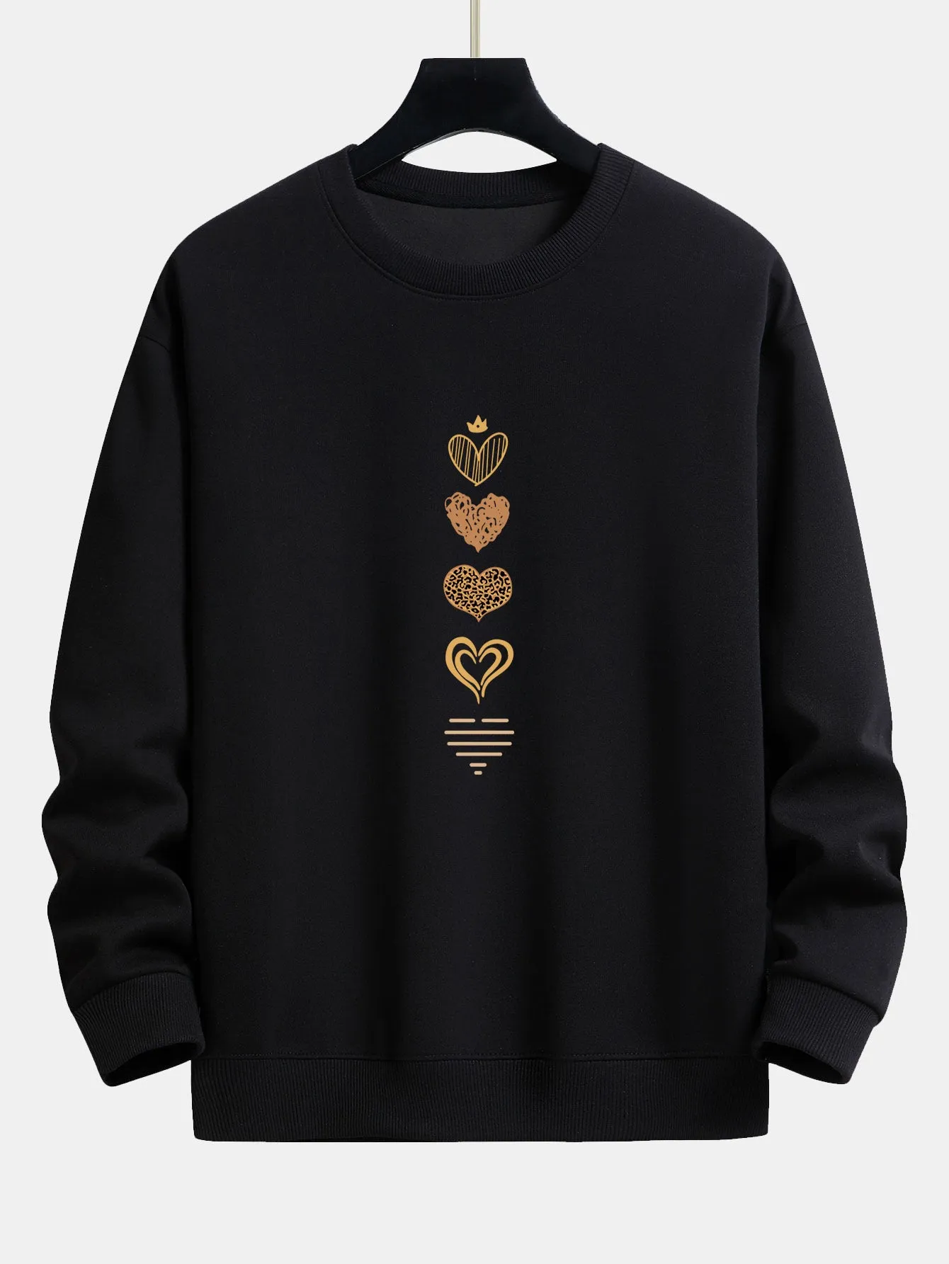 Doodle Heart Print Relax Fit Sweatshirt sold by Hoooyi
