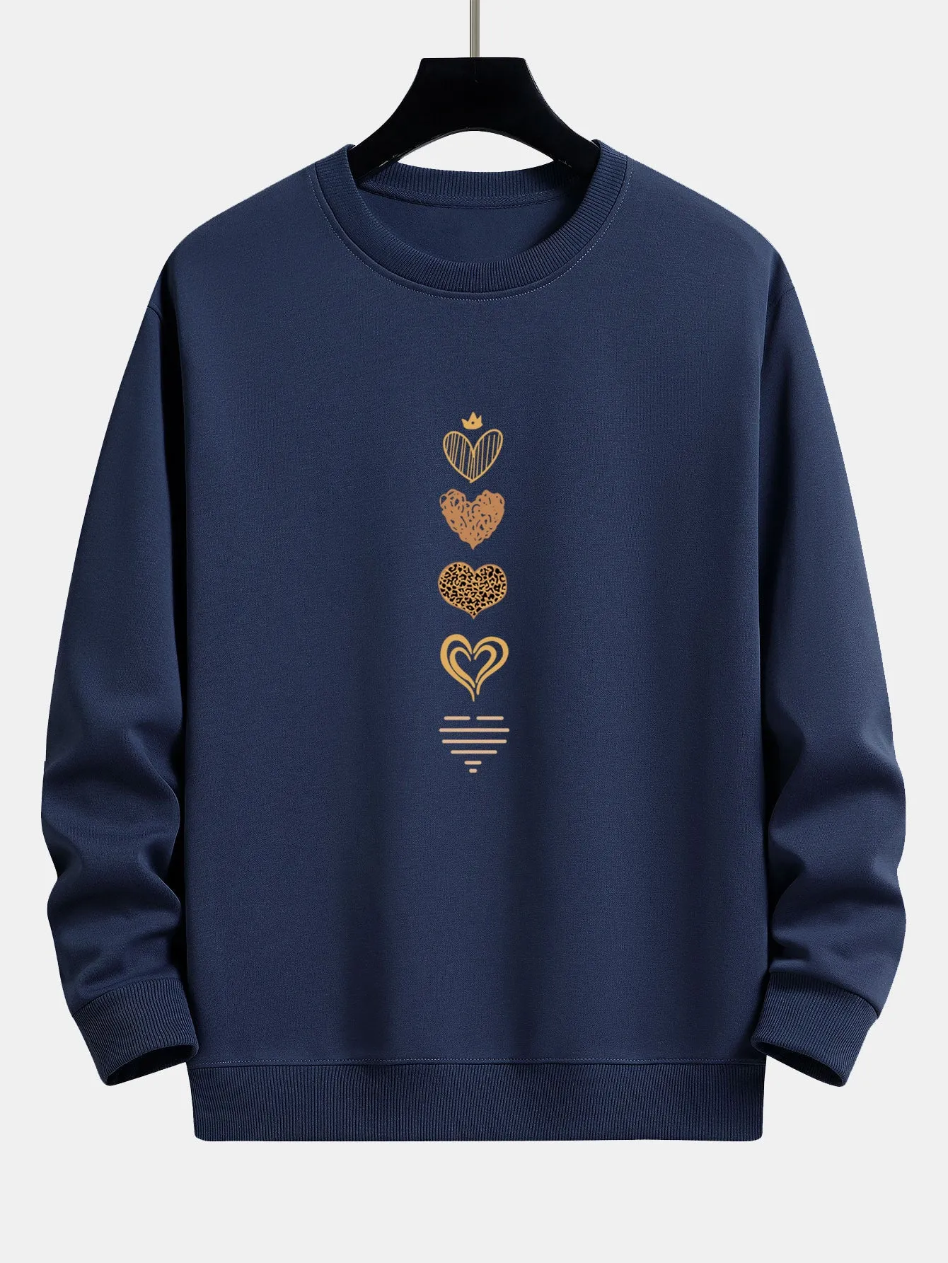 Doodle Heart Print Relax Fit Sweatshirt sold by Hoooyi product image thumbnail 5