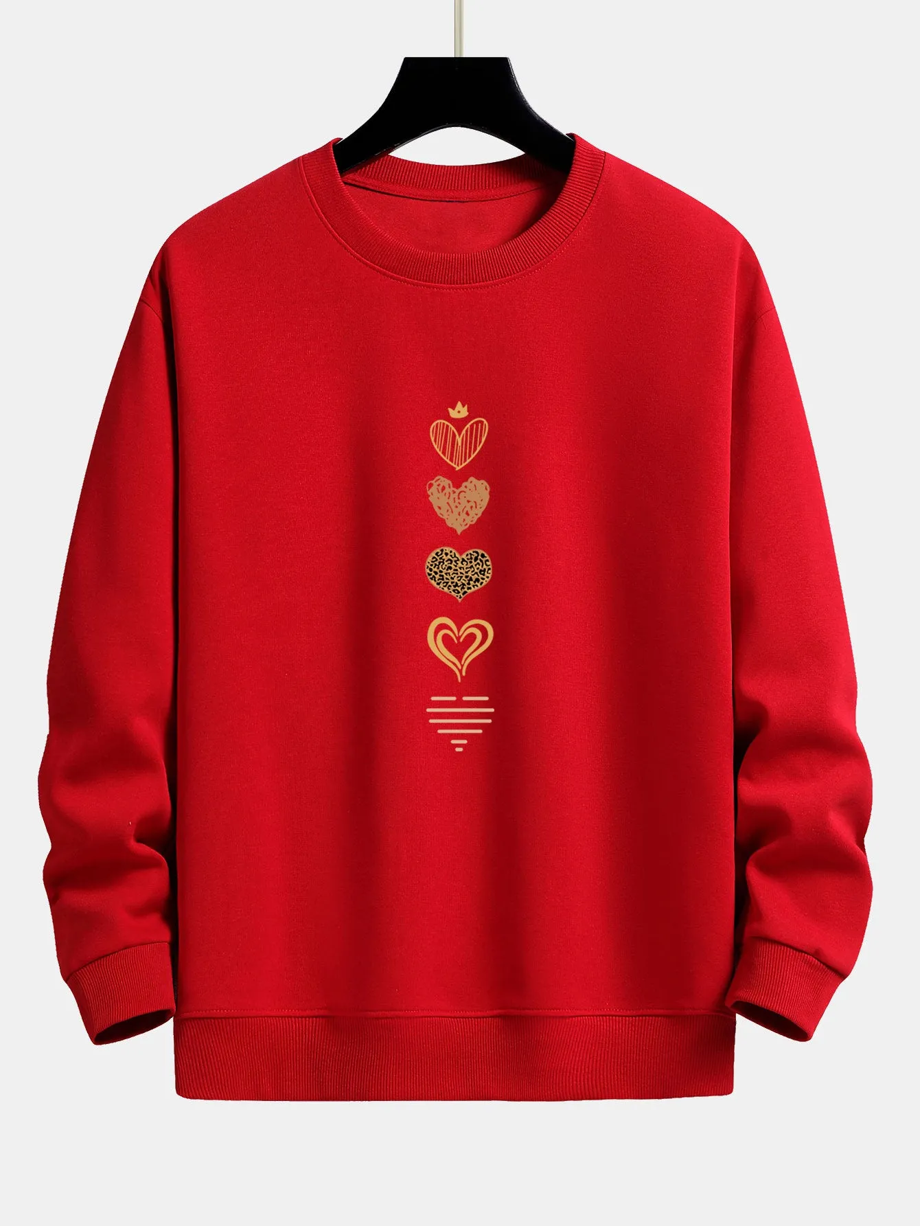 Doodle Heart Print Relax Fit Sweatshirt sold by Hoooyi product image thumbnail 4
