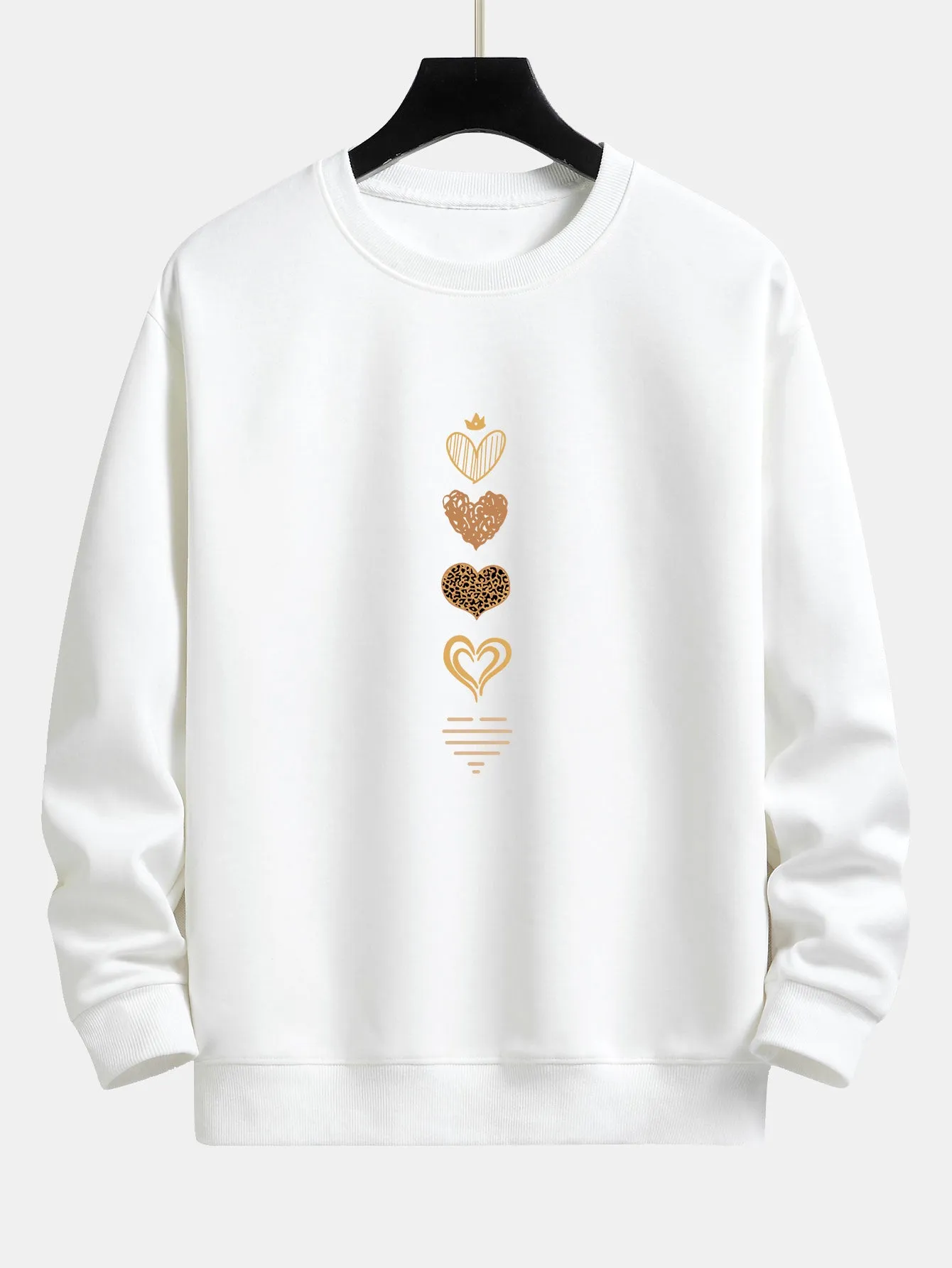 Doodle Heart Print Relax Fit Sweatshirt sold by Hoooyi product image thumbnail 2