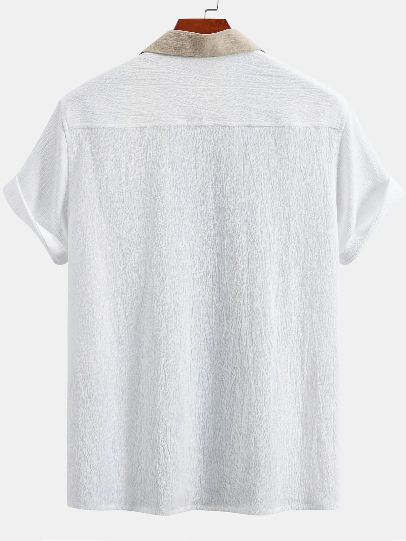 Textured Contrast Cuban Shirt sold by Hoooyi product image thumbnail 4