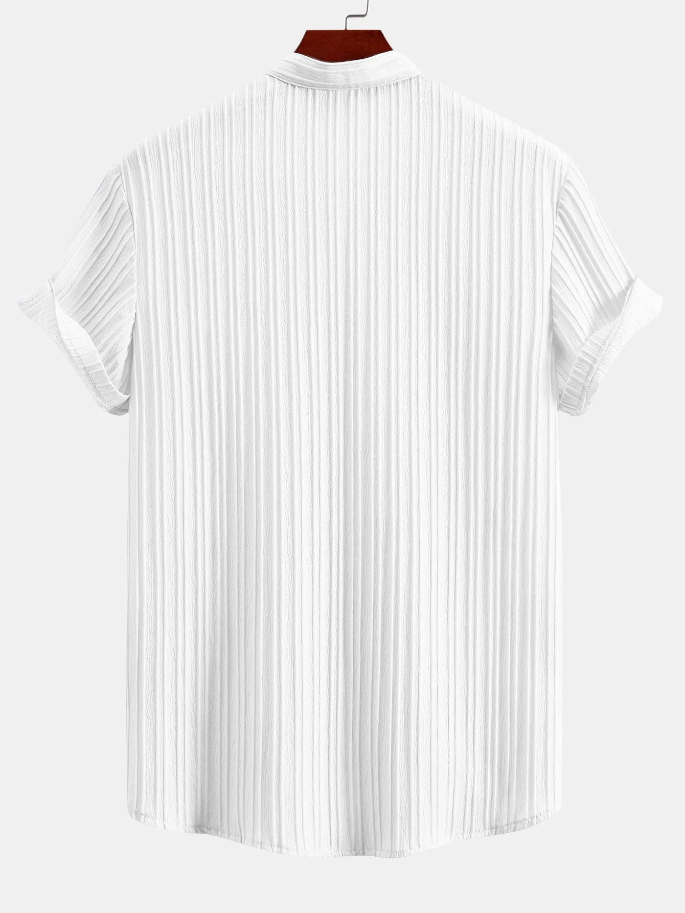 Textured Stand Collar Shirt sold by Hoooyi product image thumbnail 2