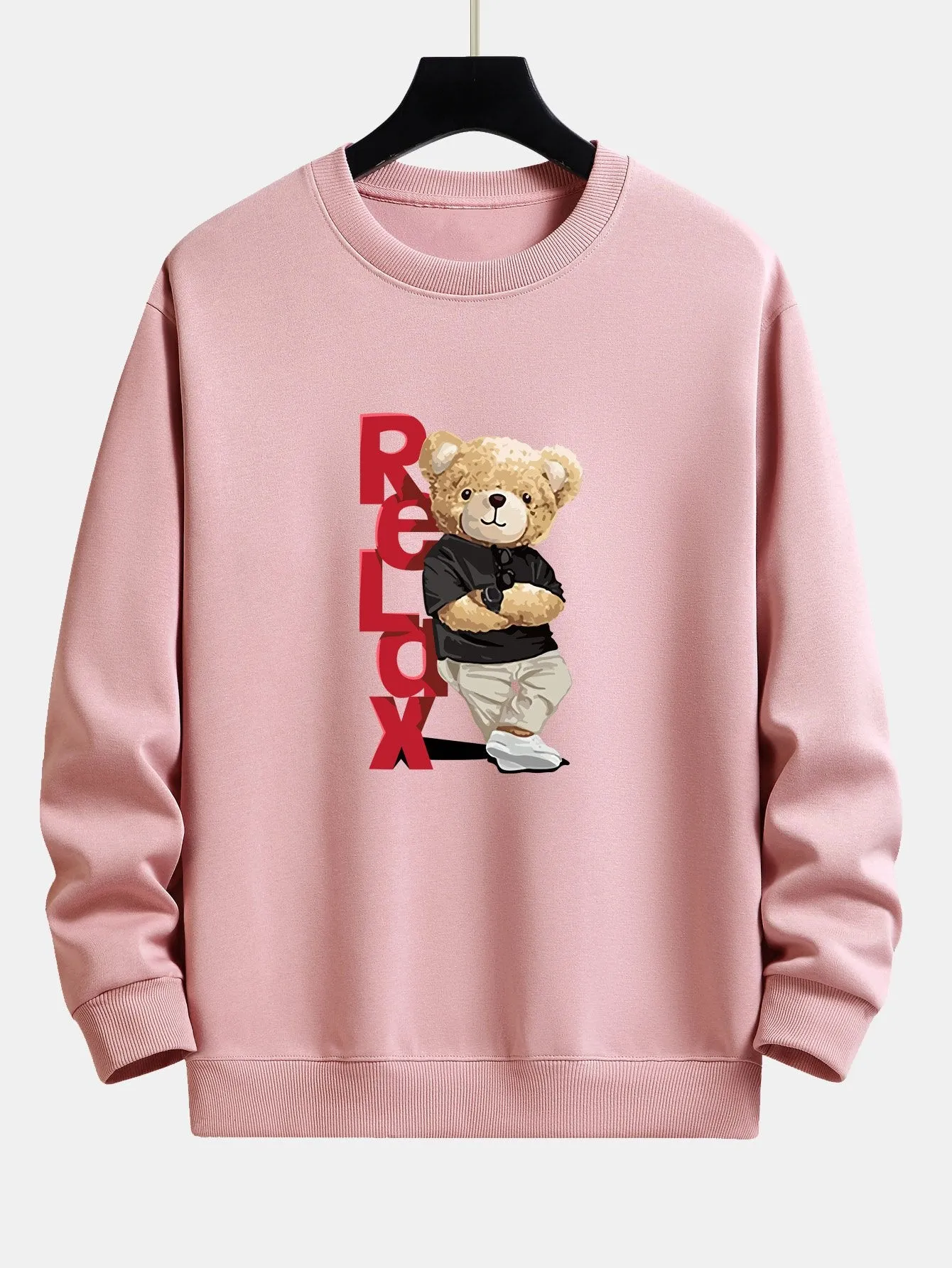 Relax Bear Print Relax Fit Sweatshirt sold by Hoooyi product image thumbnail 3